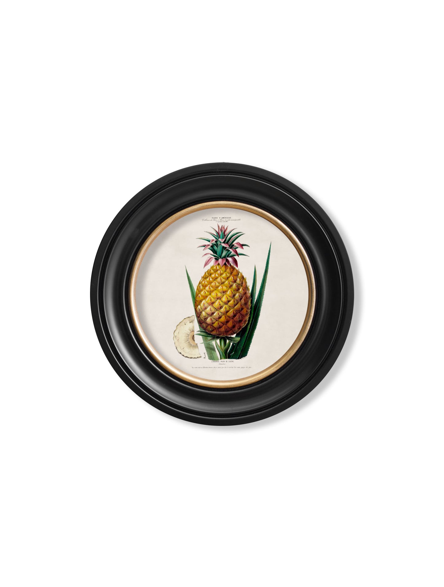 Round Framed Pineapple Print